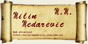 Milin Medarević vizit kartica